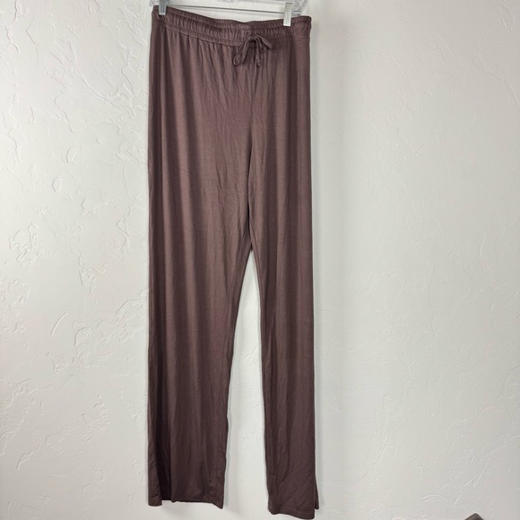 nuuds Other - Nuuds‎ PJ Pajama Pants Sleep Lounge Soft Knit Dark Brown Tie Waist Pull On Rayon
